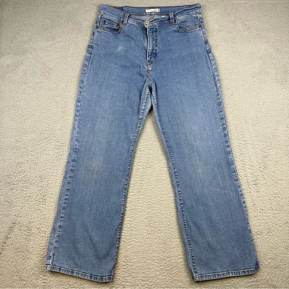 Levis 512 Jeans Womens 14S Blue Perfectly Slimming Straight Denim Stretch Casual - Picture 1 of 16